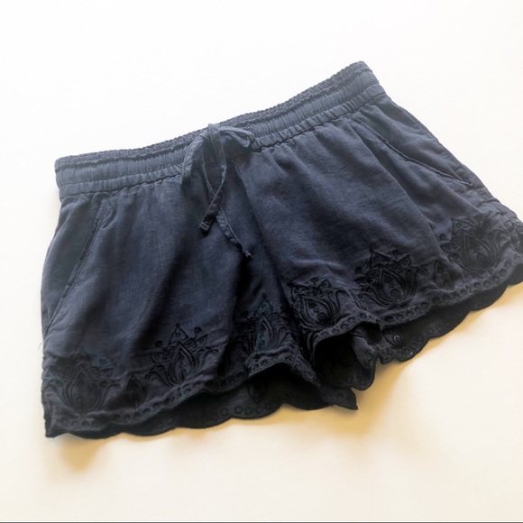 Anthropologie HEI HEI Embroidered Linen Shorts - Picture 3 of 8